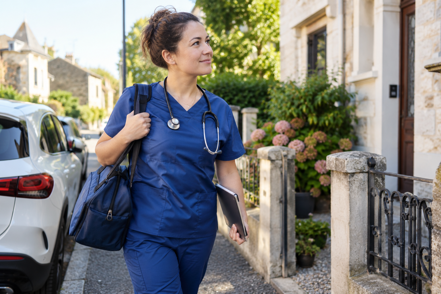 Infirmière en visite à domicile